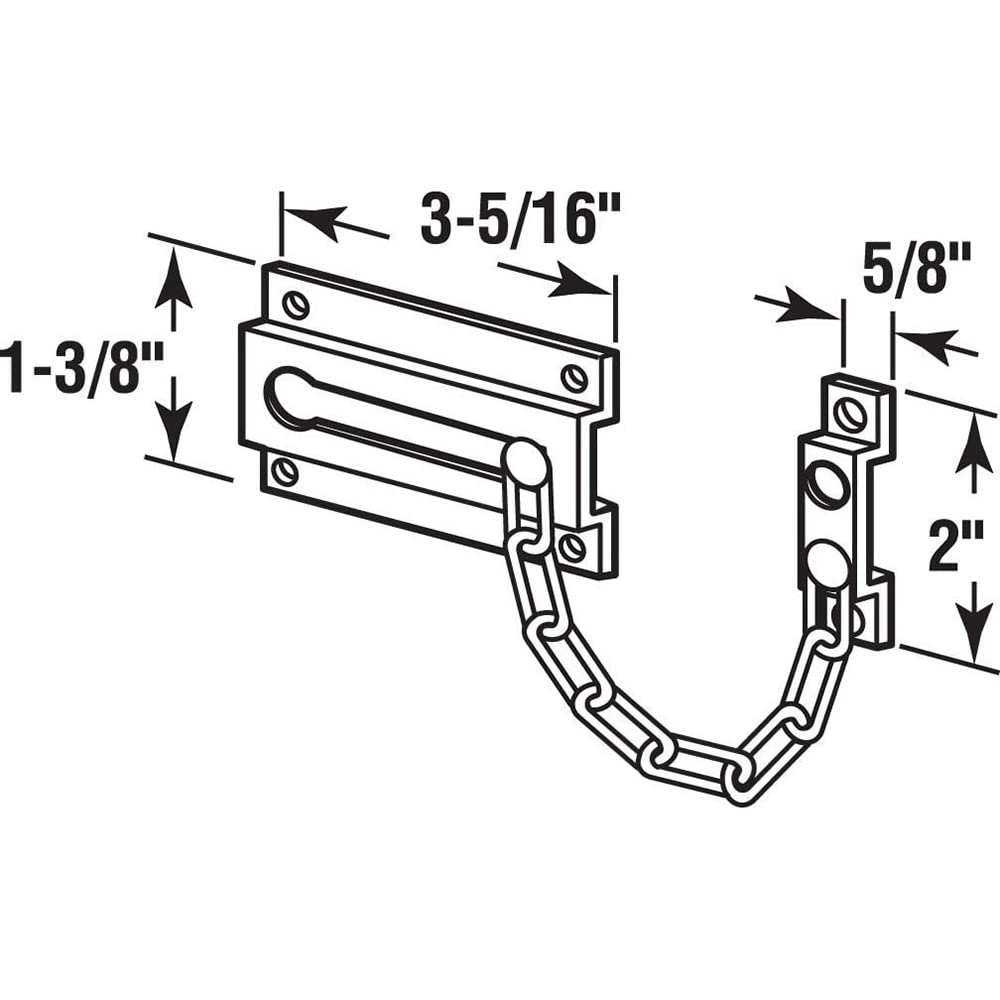 Prime-Line U 11444 Matte Black Extruded Chain Door Lock - Single Pack | Secure Sliding Doors, Patio Gates & Sheds | Durable Metal Security Lock for Home & Commercial Use