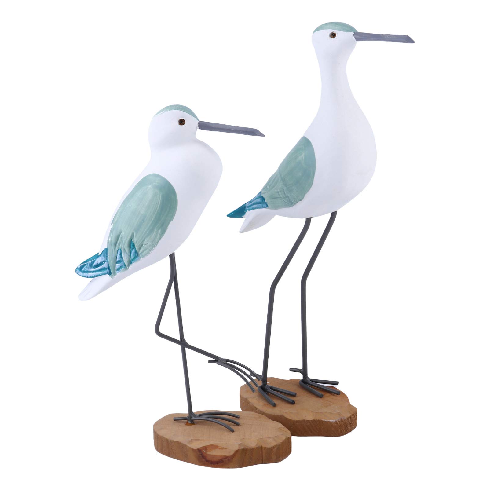 EXCEART 2 Pack Wooden Seagull Ornaments - Handcrafted Desktop Decor, Realistic Simulation Bird Statue for Home & Office - Perfect for Beach Theme Decor, Coastal Living Room, Nautical Gift Ideas
