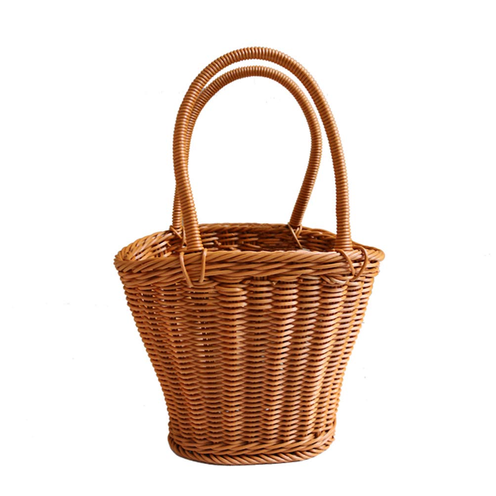 ARTIBETTER Large Handwoven Willow Flower Basket - Rattan Storage Basket for Home, Wedding, Picnic | Pastoral Style Decorative Container for Candy, Snacks & Organizing | Perfect for Indoor Decor, Gift Giving & Outdoor Gatherings
