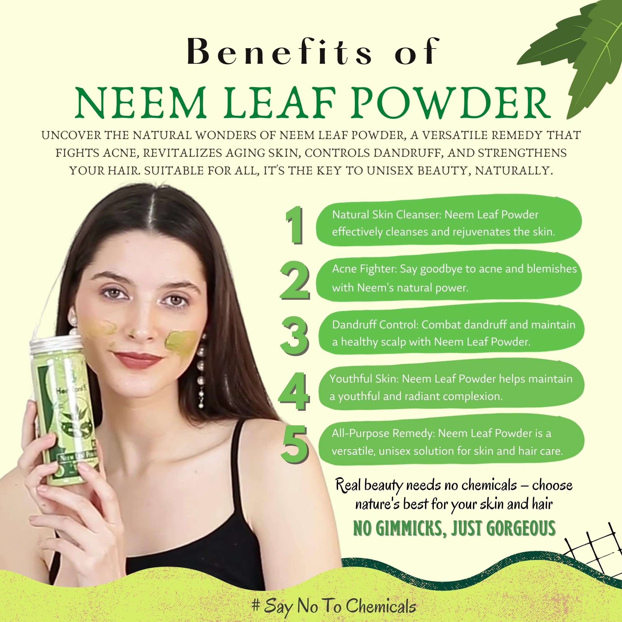 HerbtoniQ Natural Face Pack Powder Set - Kaolin Clay, Beetroot, Potato, Mint, Neem & Orange Peel Powder | DIY Glowing Face Mask, Cleanser, Scrub & Body Treatment | 100% Pure & Organic | 6-in-1 Combo (1000g) | Perfect for Spa Day, Skincare Routine & At-Home Beauty Treatments