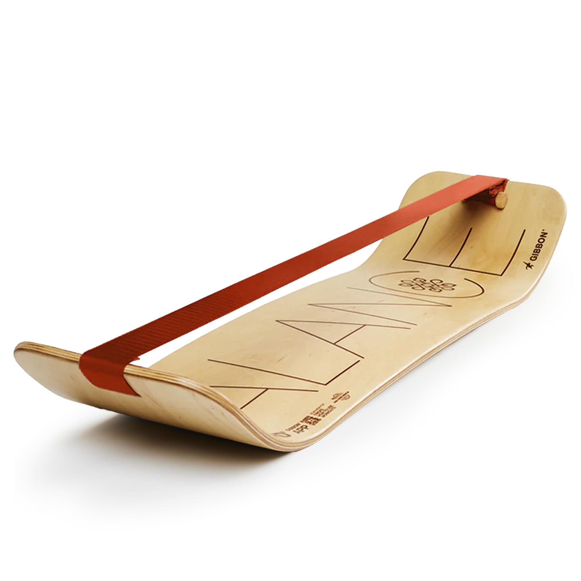 GIBBON GiBoard Wooden Wobble Balance Board for Adults & Kids - Home Gym Training Equipment for Slackline, Yoga, Pilates & Core Workouts - Standing Desk Exercise Board for Snowboard, Agility & Stability Training - Perfect for Home Fitness, Office Workouts & Sports Conditioning