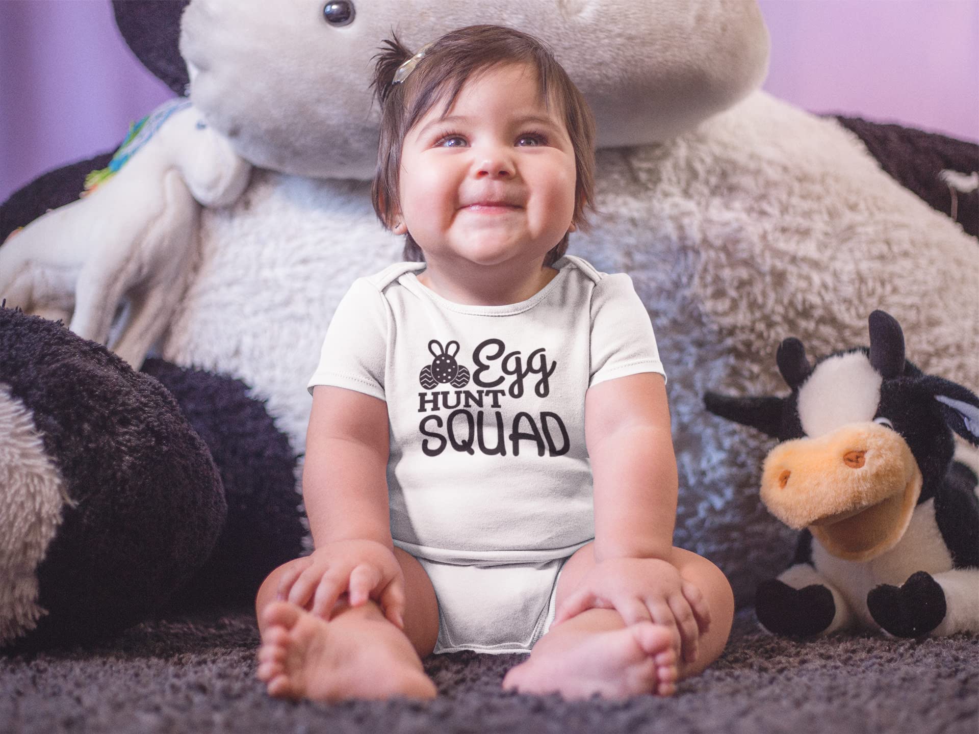 Egg Hunt Squad Iron On Decal - Easter Heat Transfer Vinyl Patch for DIY Crafts, Matching Family Shirts & Kids Easter Gifts (Black) | Perfect for Easter Party Outfits, Spring Celebrations & Family Photo Shoots