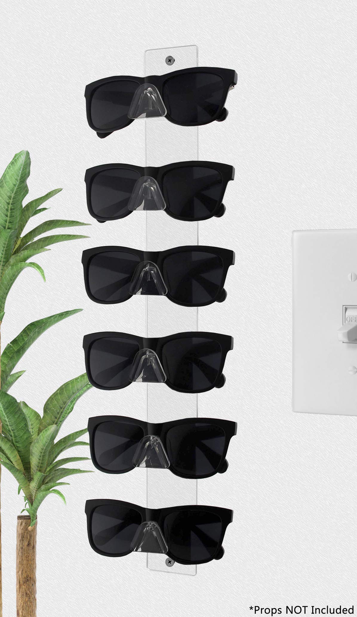 12 Pack Clear Acrylic Safety Glasses Holder Wall Mount - 6 Pair Eyewear Rack with Hardware for Automotive, Plants & Mining | Durable Lightweight Eyeglass Organizer for Optical Centers, Outlet Stores & Workplaces