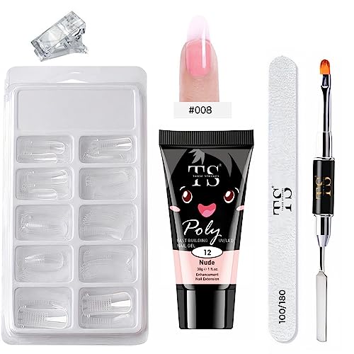 ROBIFEL Poly Nail Extension Gel Kit - Professional Builder Gel for Nail Art & Extensions - Nude Pink Color - Perfect for Salon, Home Manicures & DIY Nail Designs
