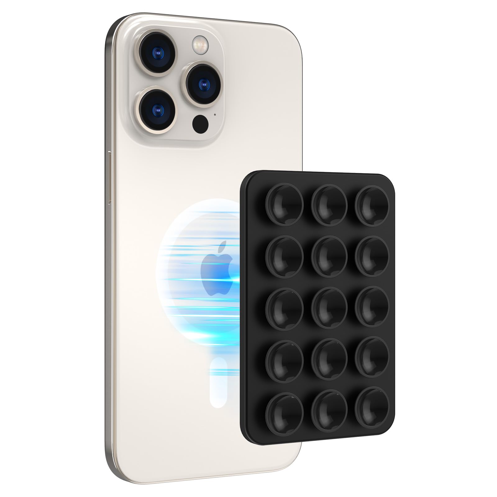 AHASTYLE Magnetic Silicone Suction Phone Case Stand for iPhone 16/15/14/13/12 Series - MagSafe Compatible Shower Phone Holder with Mirror for TikTok Videos, Selfies & Hands-Free Viewing in Car, Kitchen & Bathroom