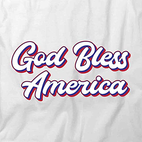 God Bless America Patriotic T-Shirt | Printed Graphic Tee for Men & Women | White Cotton Comfort Fit | Perfect for July 4th, Veterans Day & Political Events