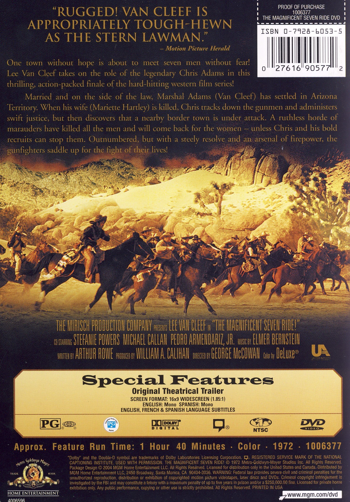 The Magnificent Seven Ride - Classic Western Movie DVD | Action, Adventure Film | Perfect for Western Fans & Movie Collectors | Great for Movie Nights & Western-Themed Parties