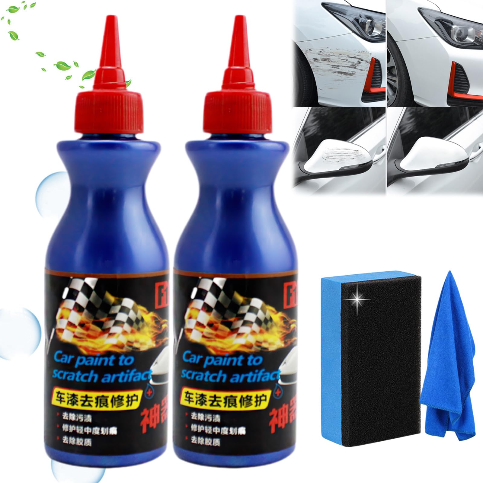 Professional Car Scratch Repair Kit - 2 Sets of Premium Car Scratch Remover Wax for Paint Scratch Repair & Restoration | Perfect for DIY Car Detailing, Minor Scratch Removal & Vehicle Surface Protection
