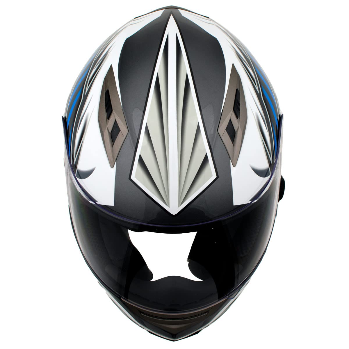Milwaukee H512 Titanium Blue Full Face Wireless Motorcycle Helmet with Bluetooth - Hands-Free Calls & Music Streaming - Small Size for Urban Commuting & Adventure Riding