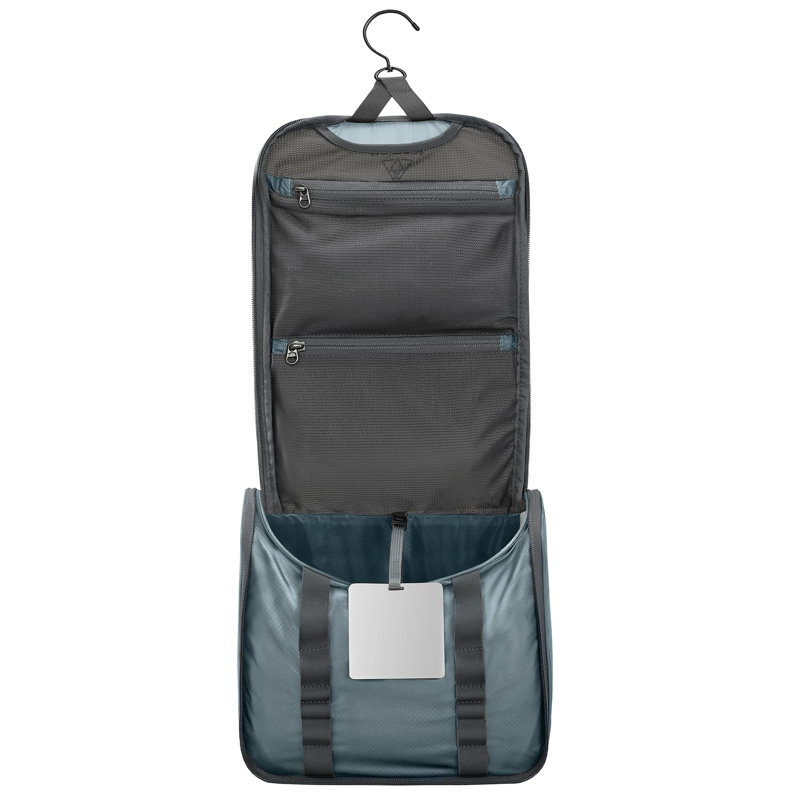 Haimont Ultralight Hanging Toiletry Bag for Travel - Water-Resistant Cosmetic Organizer with Shatterproof Mirror for Men & Women - Perfect for Gym, Camping, and Business Trips (Grey)