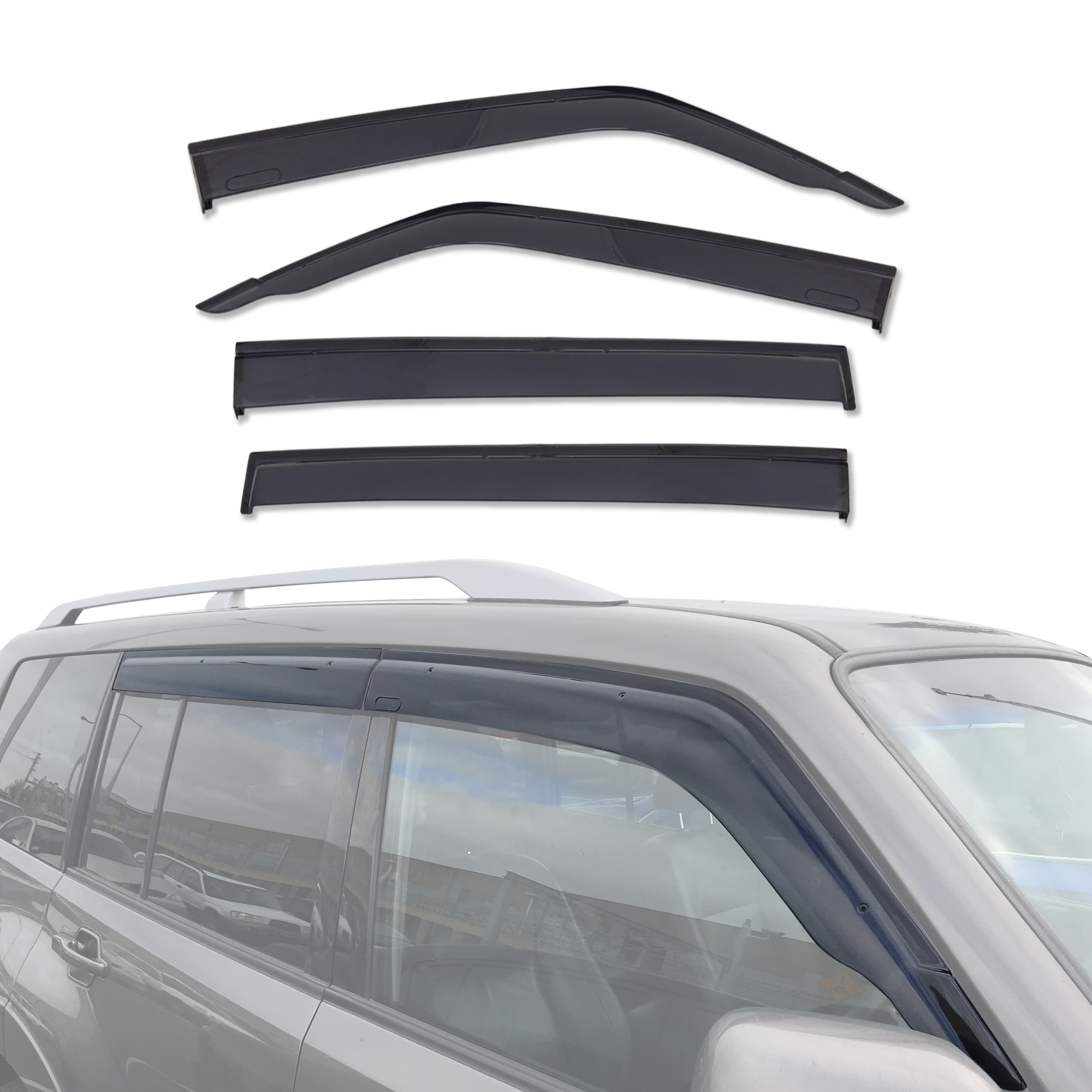High-Quality Injection Weather Shields for Mitsubishi Pajero (2000-2021) - Durable Rain Guards for All-Weather Protection & Enhanced Style