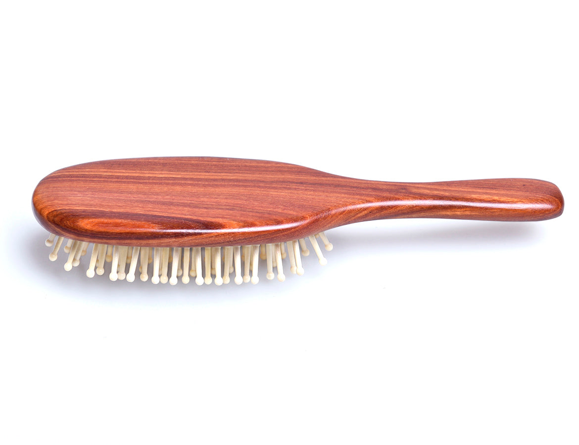 Premium Schima Wood Hair Brush for Smooth & Shiny Hair - Natural Wooden Detangling Brush for Men & Women - Perfect for Daily Styling & Salon Use