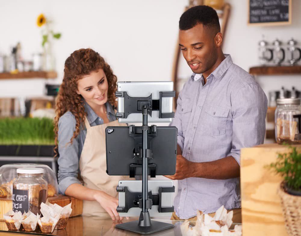 ARKON Triple Tablet Holder Stand for Restaurants - Heavy Duty Mount for Delivery & POS Systems (DoorDash, Uber Eats, Grubhub) | TRITABL29 | Perfect for Multi-Device Management in Food Service Businesses