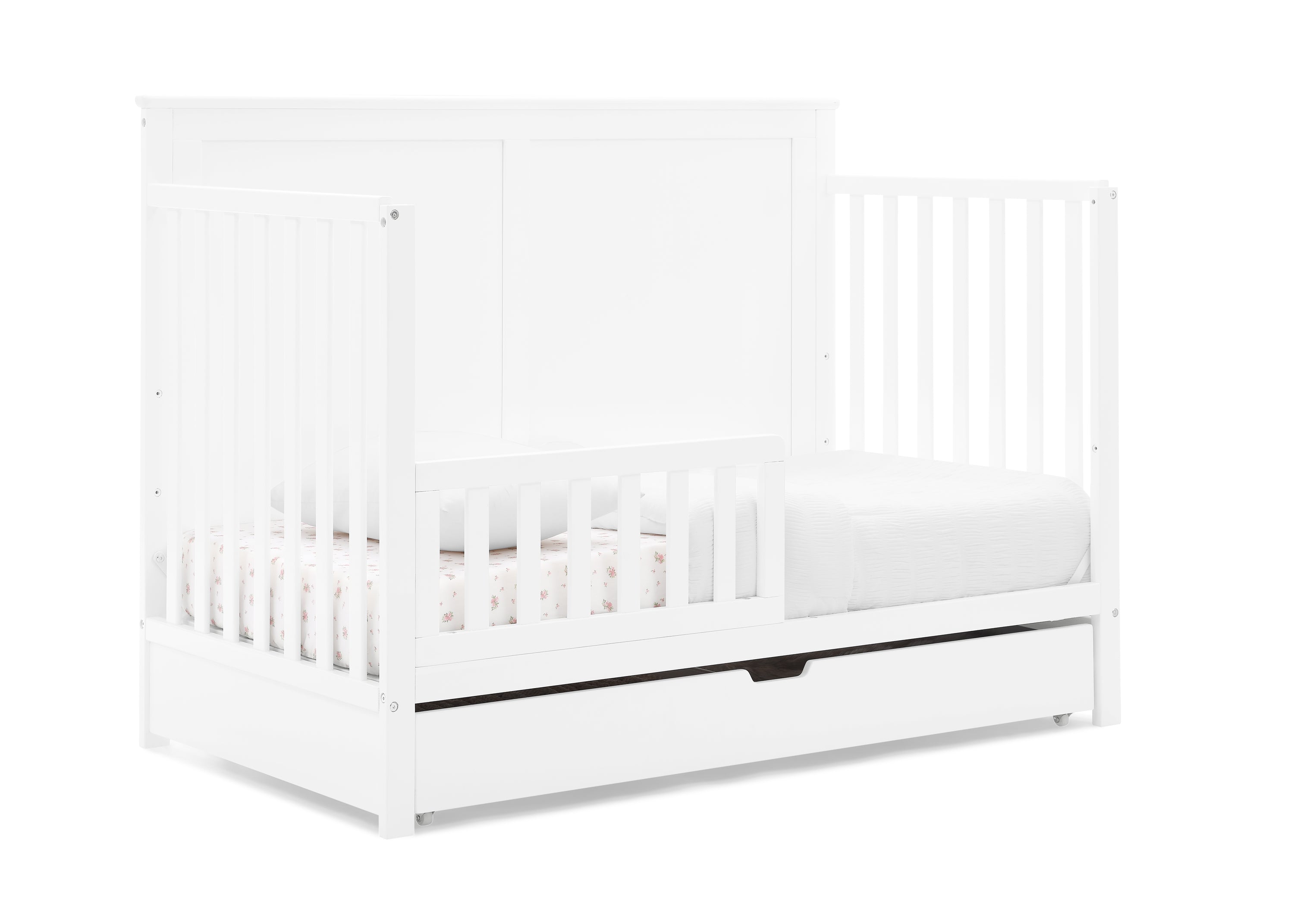 Logan 6-in-1 Convertible Baby Crib with Storage Drawer - Nursery Furniture for Newborn to Toddler Bed | Perfect for Small Spaces & Modern Nurseries