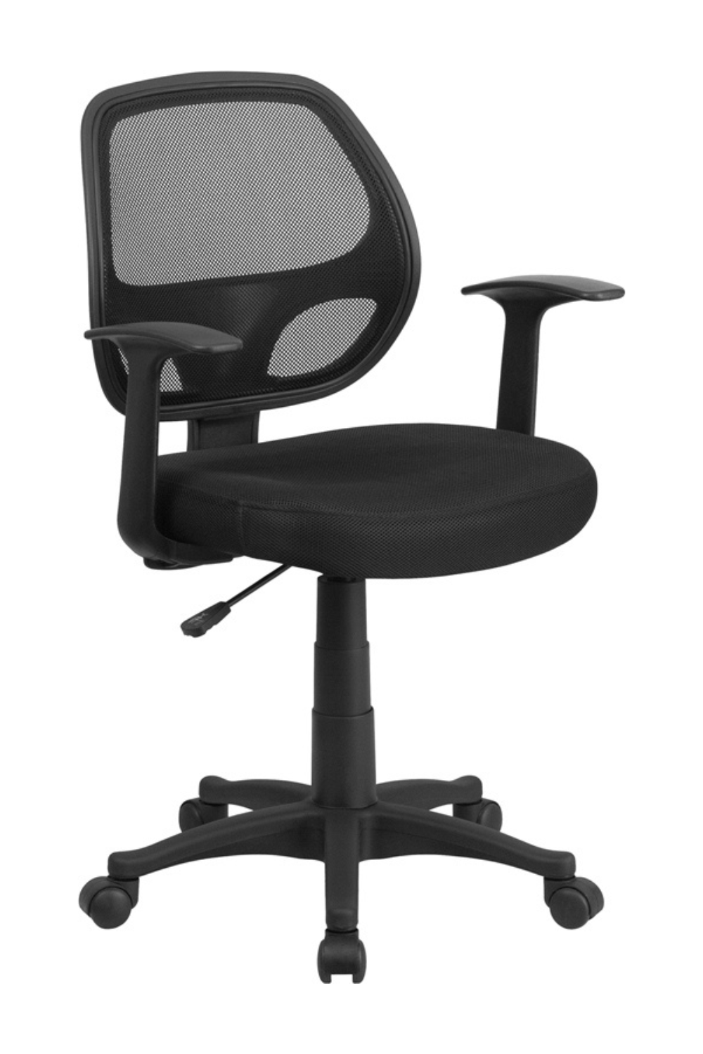 FLASH Mallard Mid Back Black Mesh Swivel Ergonomic Office Chair with Adjustable T-Arms - BIFMA Certified Task Chair for Home & Office Workspace - Perfect for Long Hours of Computer Work, Gaming, and Study Sessions