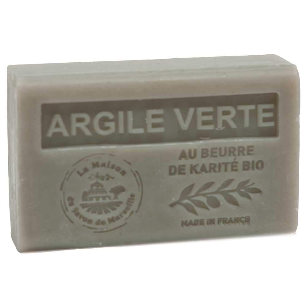 Organic Shea Butter French Soap Bar with Green Clay Fragrance - 125g Marseille Soap for Sensitive Skin & Eco-Friendly Bathing - Luxury Handmade Soap for Spa, Gift & Daily Skincare