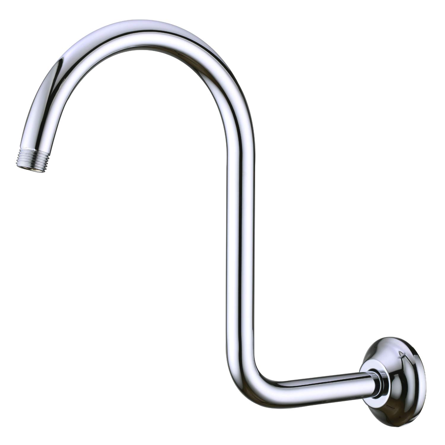 BESTILL 13 Inch S-Shaped Shower Head with High Rise Extension Arm & Flange - Chrome Finish for Bathroom & Spa Experience