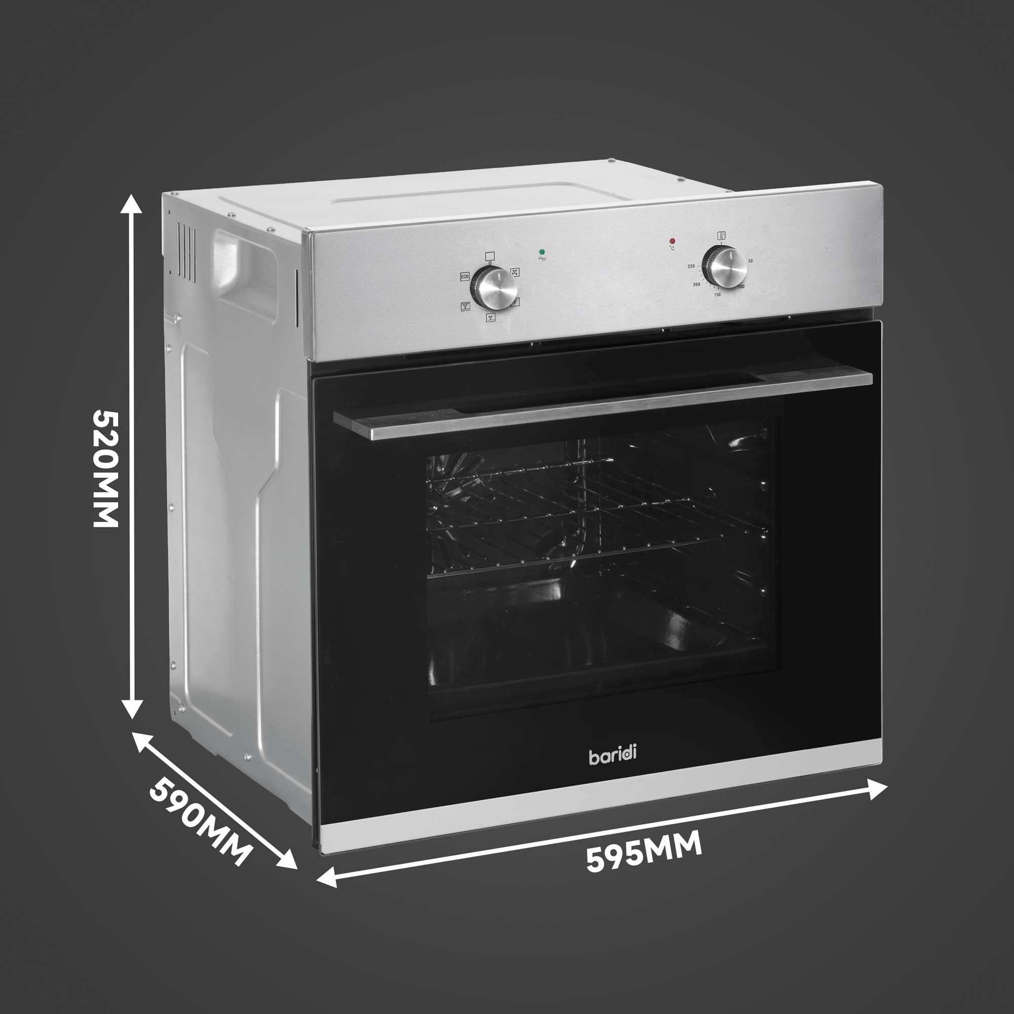 Baridi 4 Zone Ceramic Hob with 5 Function Fan Assisted Oven & Curved Glass Cooker Hood Bundle - DH187 | Premium Kitchen Appliance Set for Modern Homes | Perfect for Baking, Roasting & Cooking Family Meals