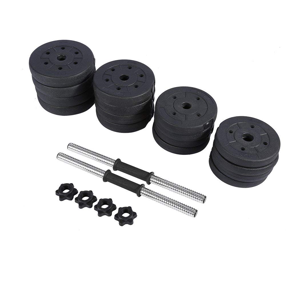 66 LBS Adjustable Dumbbell Set - 30kg Black Weight Plates with Handle for Strength Training | Home Gym Equipment for Men & Women | Perfect for Full-Body Workouts, Muscle Building and Fitness Training