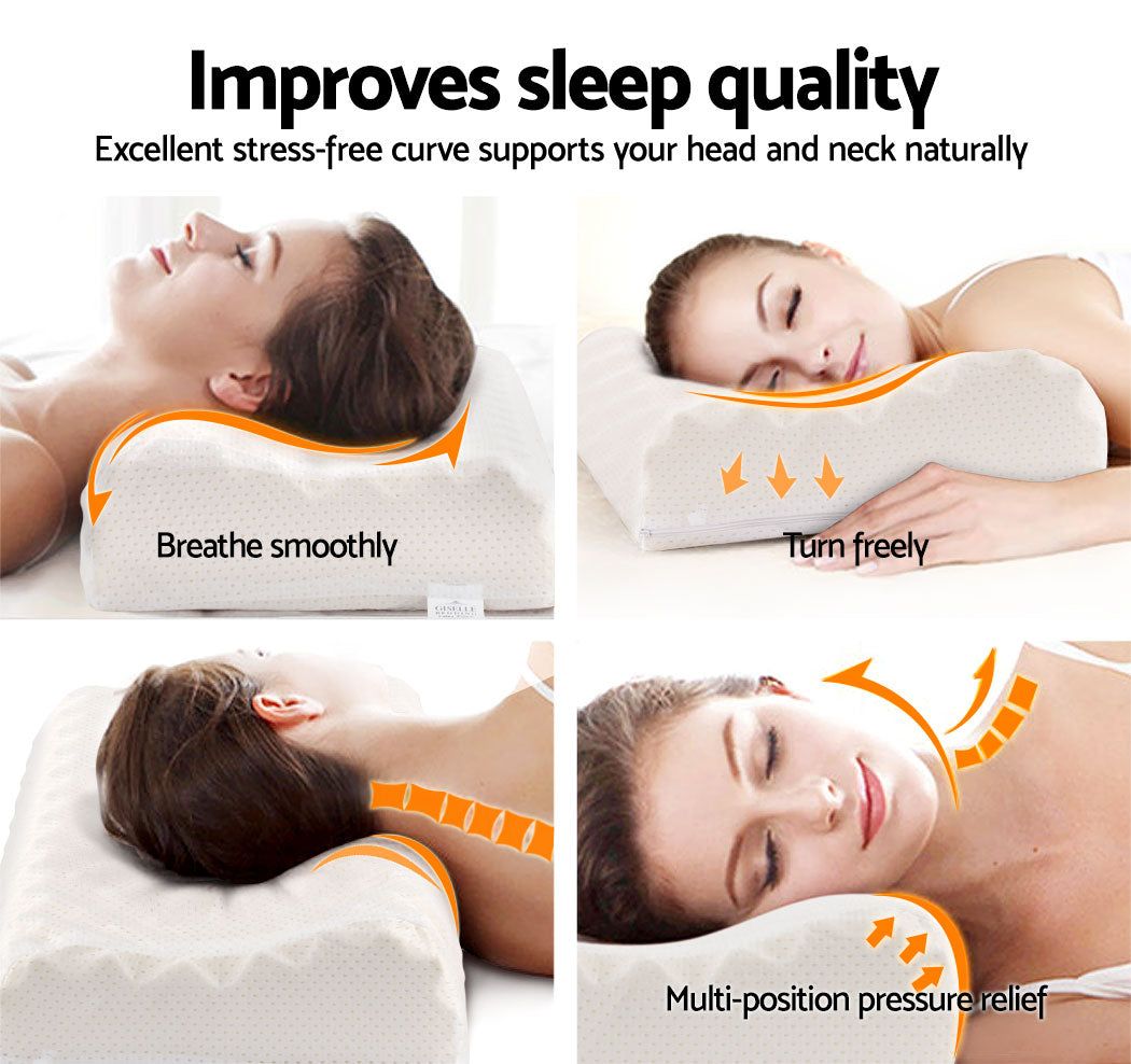 Premium Natural Latex Pillow Twin Pack - Hypoallergenic & Supportive for Side, Back & Stomach Sleepers - Ideal for Home, Hotel & Travel Use