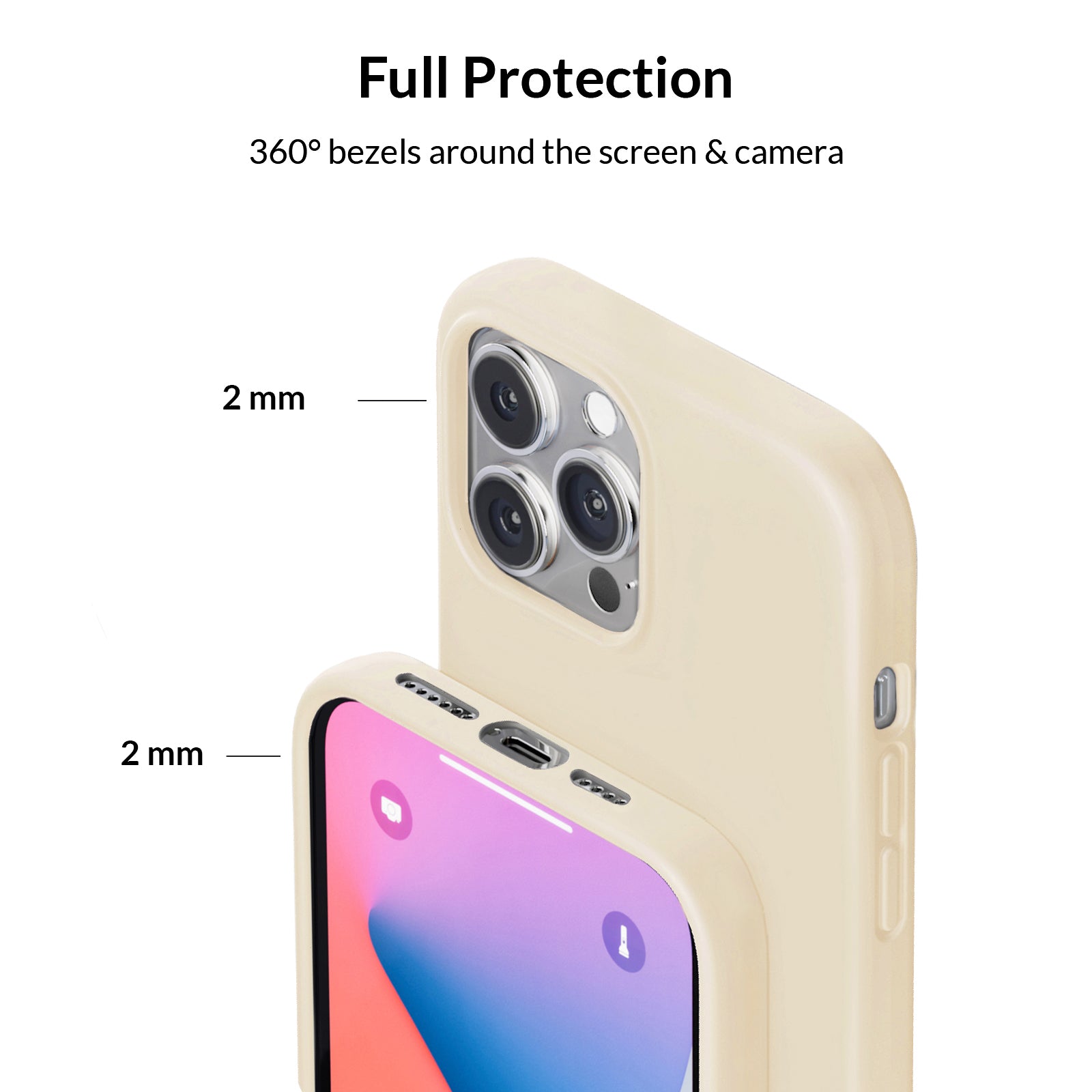Premium Beige Silicone iPhone Case - Shockproof & Anti-Slip Protective Cover for iPhone [Model Numbers] - Perfect for Everyday Use, Travel & Outdoor Activities