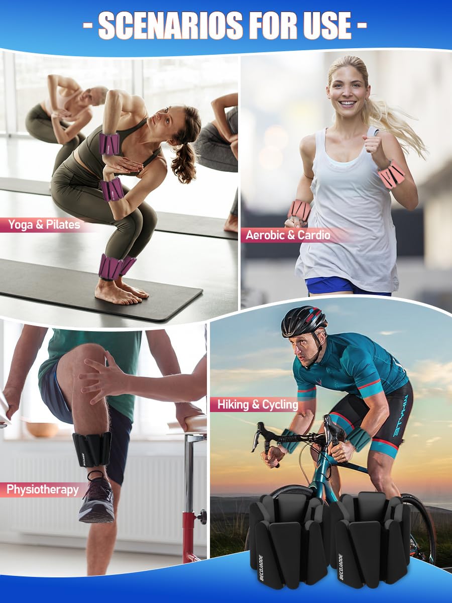 Adjustable Wrist & Ankle Weights Set (1lb & 2lb) - Strength Training Weights for Walking, Running, Yoga, Pilates - Enhance Workout Intensity for Women & Men - Perfect for Home Gym, Outdoor Exercise & Fitness Routines