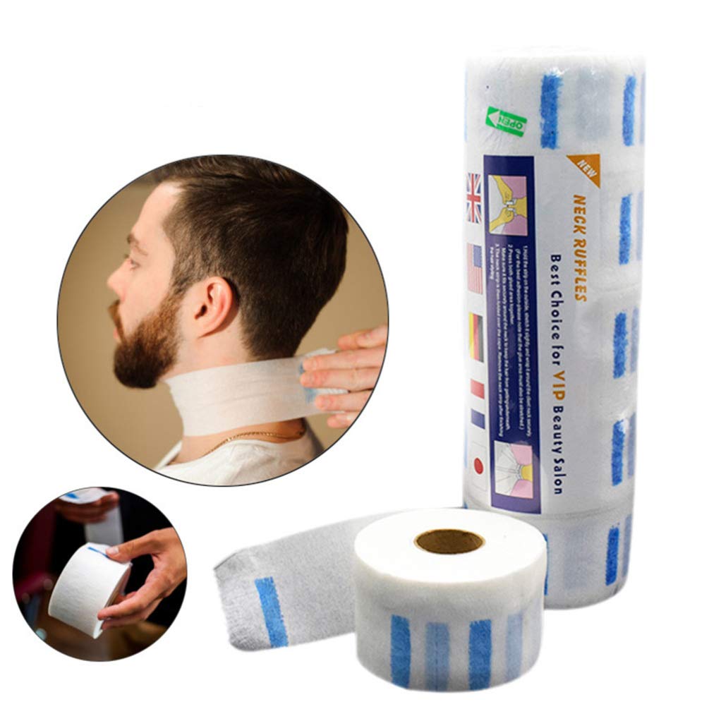 Beaupretty 4 Rolls White Salon Neck Tape Paper - Disposable Hair Dyeing & Styling Neck Strips for Barber & Hairdresser - Perfect for Hair Coloring, Bleaching & Salon Treatments
