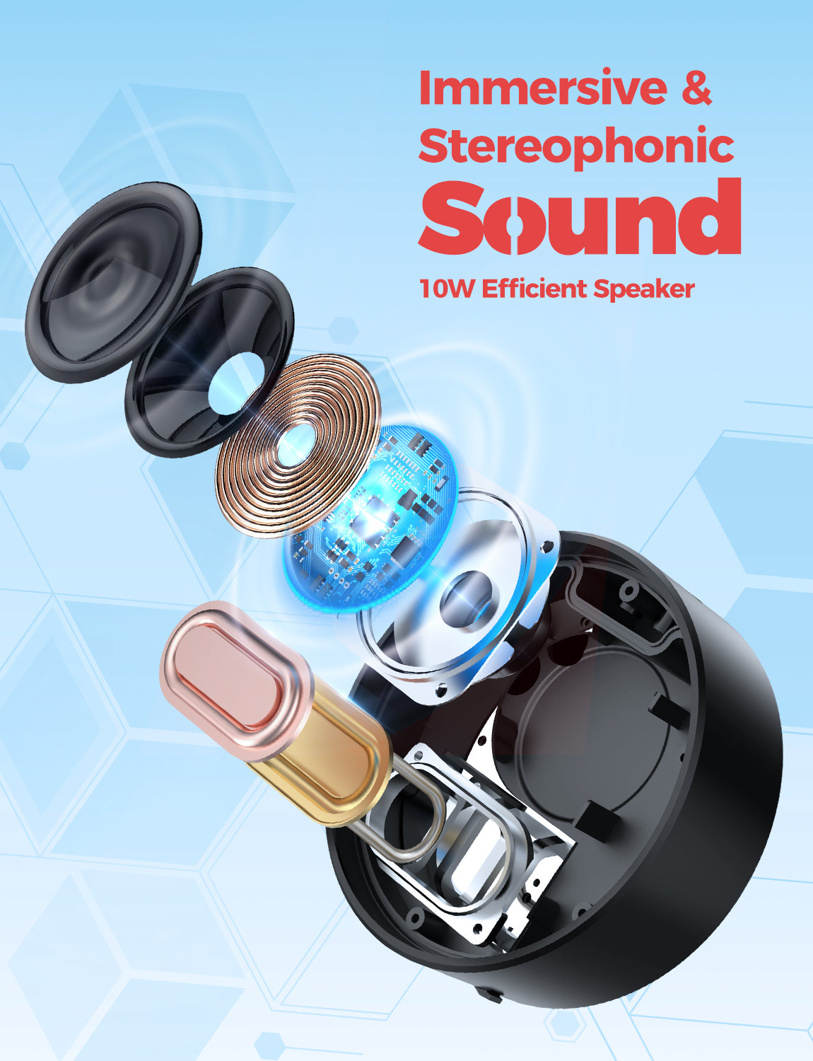 MPOW Soundhot Q2 Waterproof Bluetooth Shower Speaker - Wireless Portable Speaker for Bathroom, Pool, Beach & Outdoor Activities