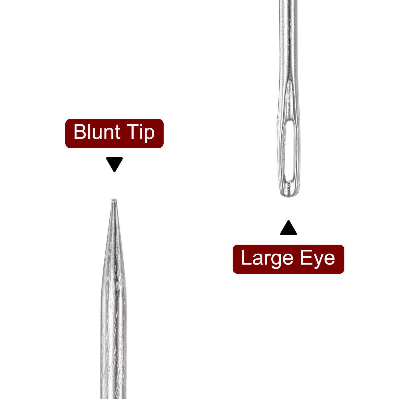 HARFINGTON 8 Inch Upholstery Needles with Large Eye - Stainless Steel Straight Hand Sewing Needles for Leather, Tapestry, Embroidery, Tufting, Webbing & Carpet - Perfect for DIY Home Sewing, Upholstery Repair & Craft Projects