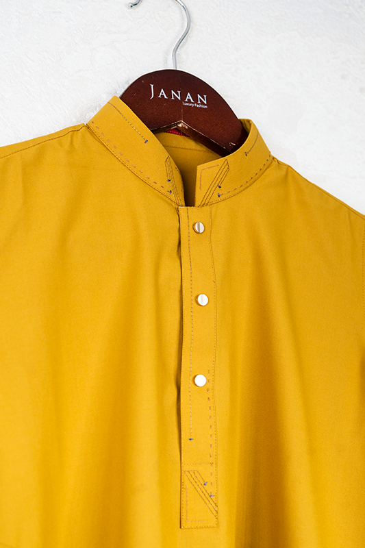 Blended Mustard Kameez Shalwar for Boys by Junaid Jamshed - Traditional Pakistani Outfit for Eid, Weddings & Special Occasions