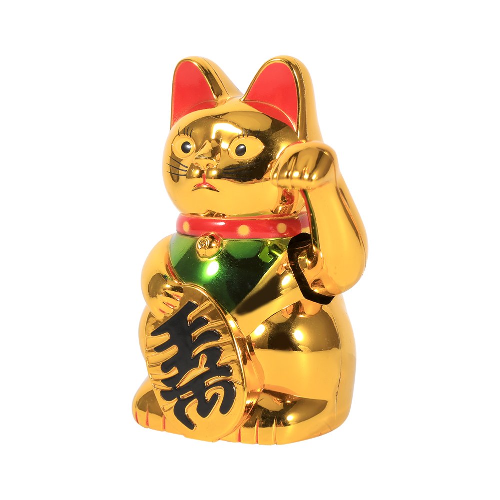 GOTOTOP Lucky Cat Waving Arm - Japanese Maneki Neko Fortune Cat Statue for Home, Office & Restaurant Decor - Brings Good Luck & Prosperity | Perfect for Asian Themed Decor, Business Gifts & Feng Shui