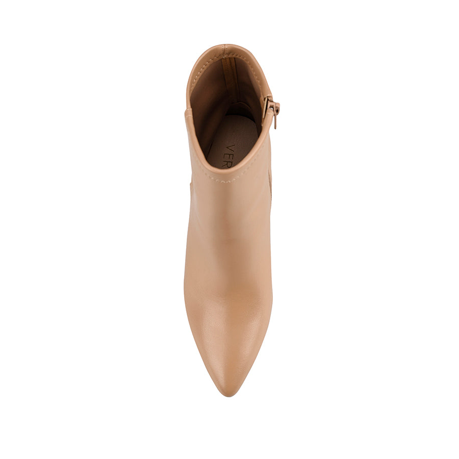 Max Stretch Ankle Boots for Women - Dark Camel Stretch Leather Comfortable Slip-On Booties for Casual Wear & Office Outfits