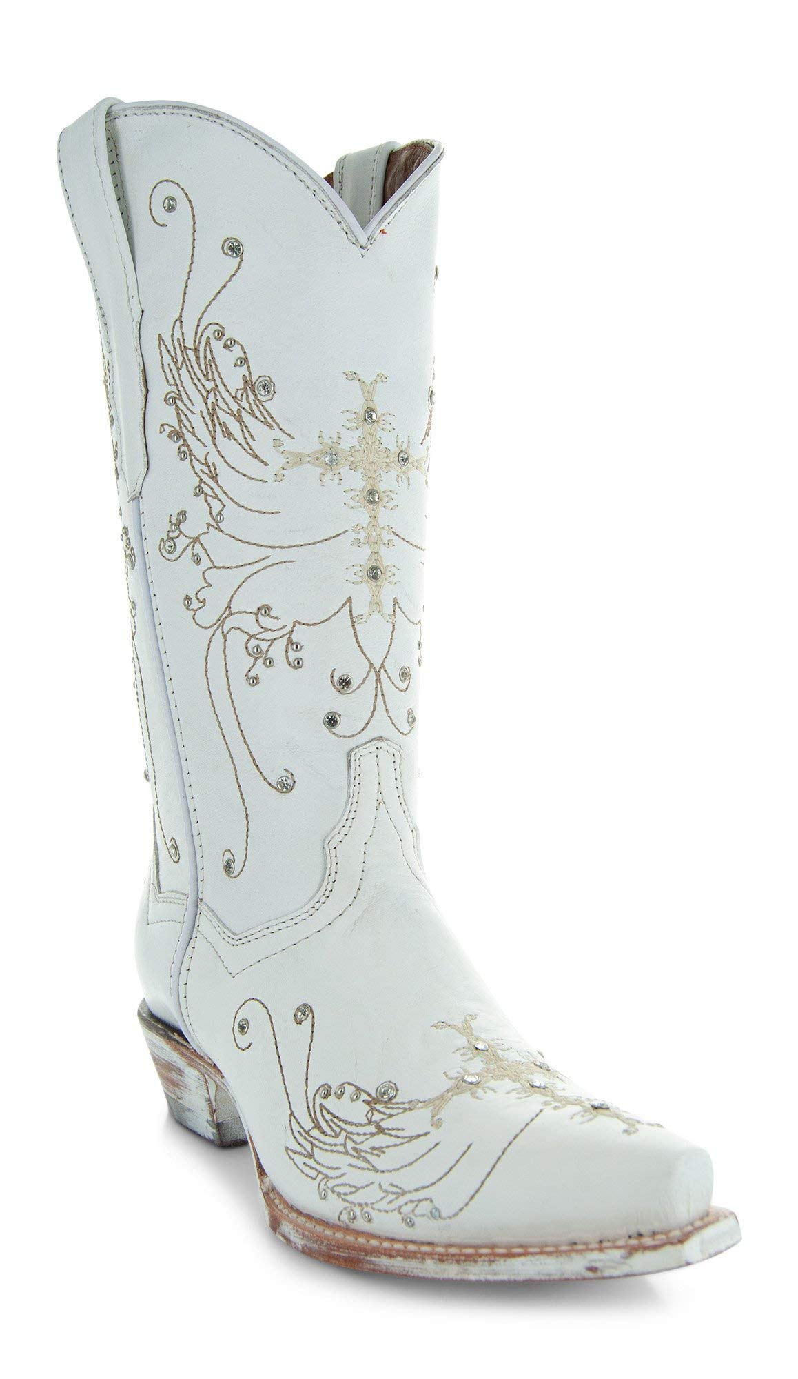 Soto Women's Cowgirl Boots M50040 - Western Wedding Boots for Brides, Country Dance & Special Occasions