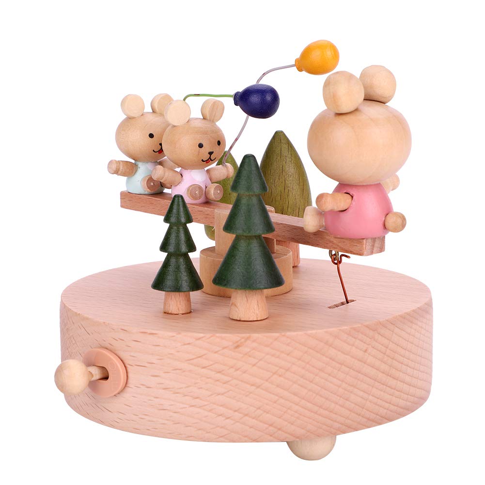 Vintage Wooden Musical Box for Kids - Handcrafted Yencoly Music Box with Melodies, Perfect Birthday Gift & Home Office Decor - Ideal for Nursery, Wedding Favors, and Special Occasions (#2)