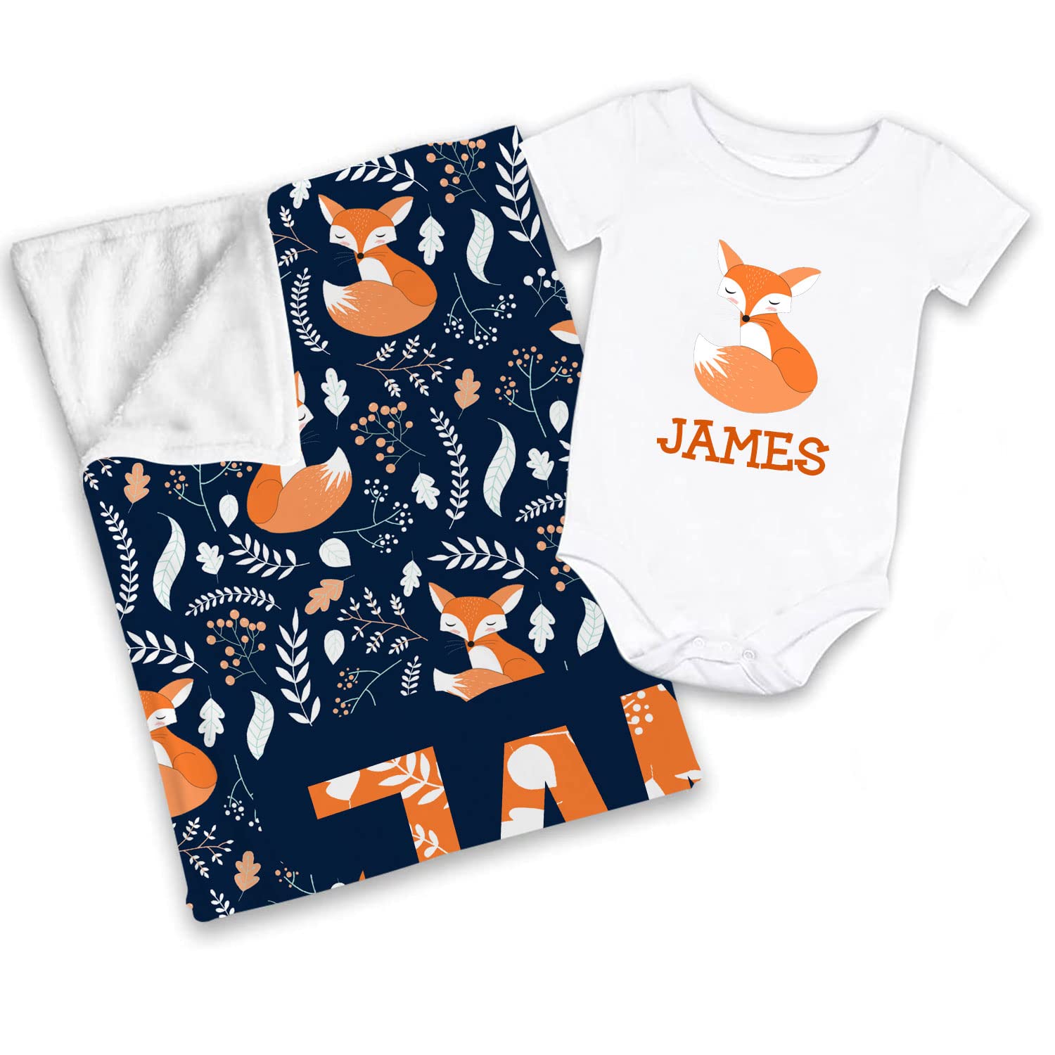 **Personalized Baby Blanket for Boys - Custom Fox Design, Super Soft Fleece, 30