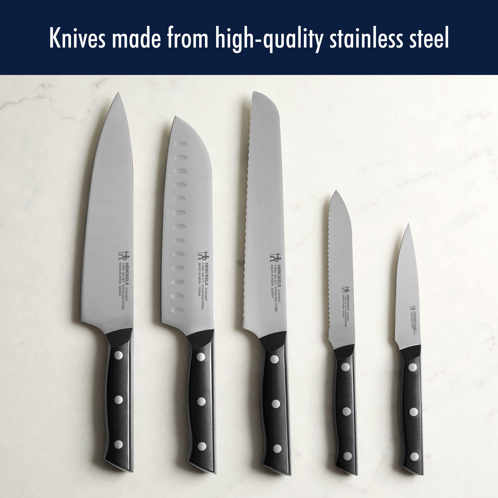 HENCKELS Dynamic 8-inch Razor-Sharp Bread Knife - German Engineered Stainless Steel Cake Knife with 100+ Years of Mastery - Perfect for Slicing Bread, Cakes, Pastries and Baked Goods