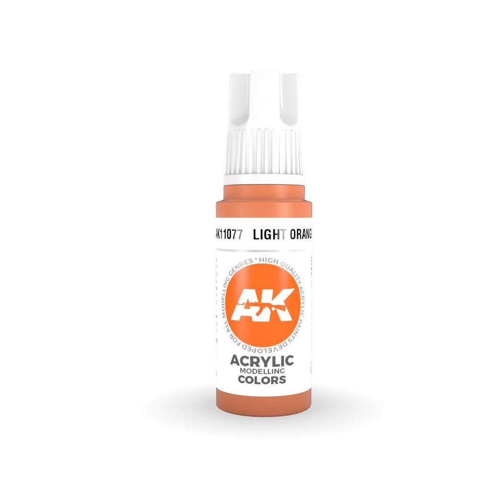 AK Interactive AK11077 Light Orange Acrylic Paint - 17ml Bottle (3rd Gen) for Model Kits, Miniatures & Dioramas - Fast Drying, High Pigment Paint for Hobbyists & Artists