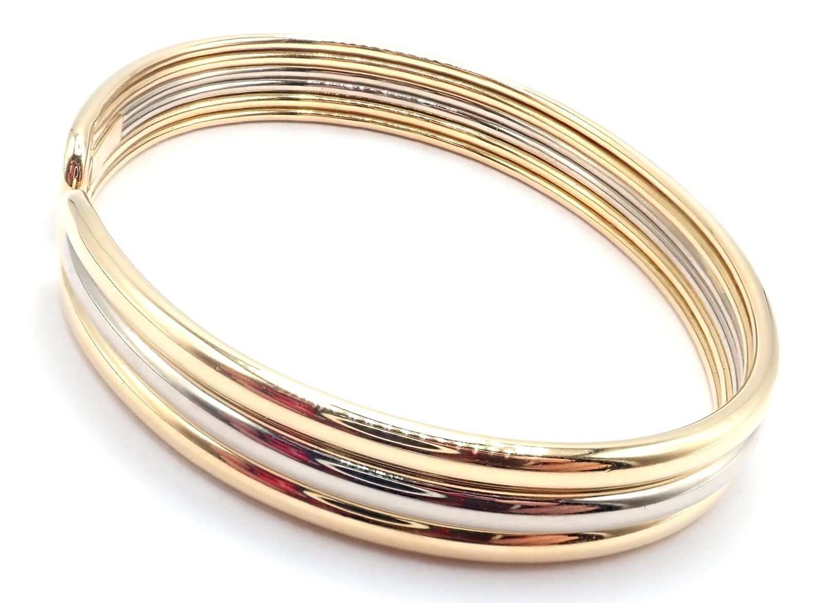 Authentic Van Cleef & Arpels 18k Yellow & White Gold Bangle Cuff Bracelet - Luxury Jewelry for Women, Perfect for Weddings, Parties & Special Occasions