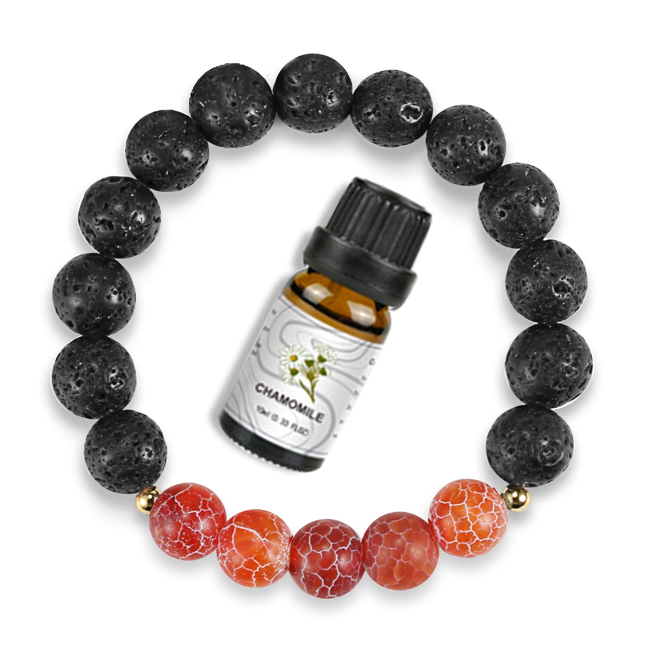 Lava Rock Essential Oil Diffuser Bracelet - Handmade Beaded Yoga Meditation Bracelet for Women & Men - Anxiety Relief & Chakra Balancing Jewelry - Perfect for Stress Relief, Mindful Meditation & Spiritual Gifts