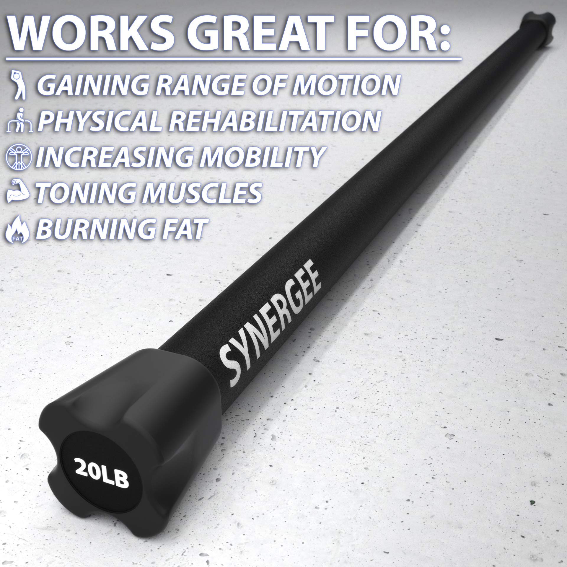 Synergee Weighted Workout Bar Set - Adjustable Strength Training Bar with Multiple Weights for Full Body Toning | Home Gym Equipment for Women & Men | Perfect for HIIT, Yoga, and Resistance Training