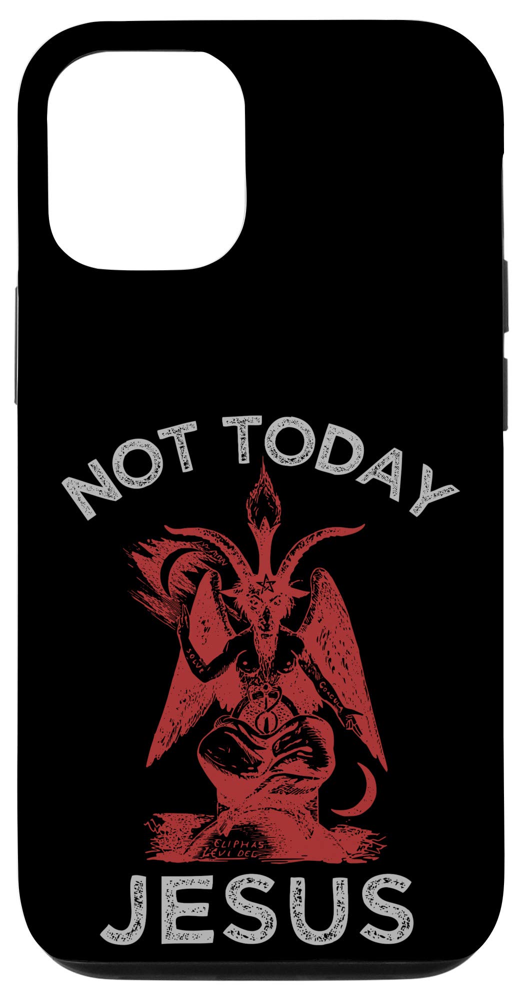 Funny Satan Meme iPhone 12/12 Pro Case - Vintage 'Not Today Jesus Hail Satan' Band Tee Design - Perfect for Halloween, Gothic Parties & Meme Lovers