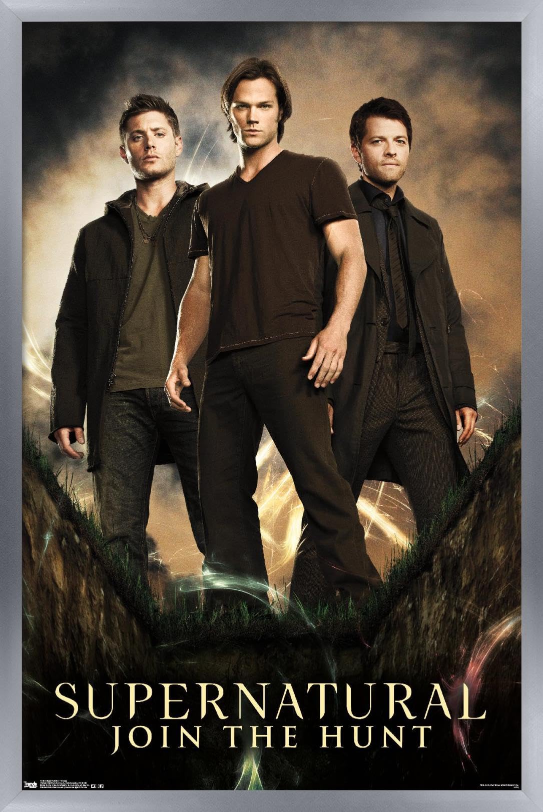 Supernatural TV Show Group Wall Poster - 14.725 x 22.375 Inches Silver Framed Version - Perfect for Home Decor, Office & Fan Gifts