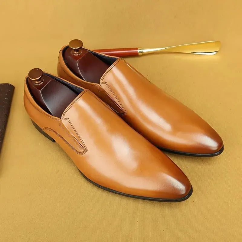 Valentino Italian Leather Dress Shoes for Men - Premium Formal & Business Attire - Perfect for Weddings, Office & Special Occasions
