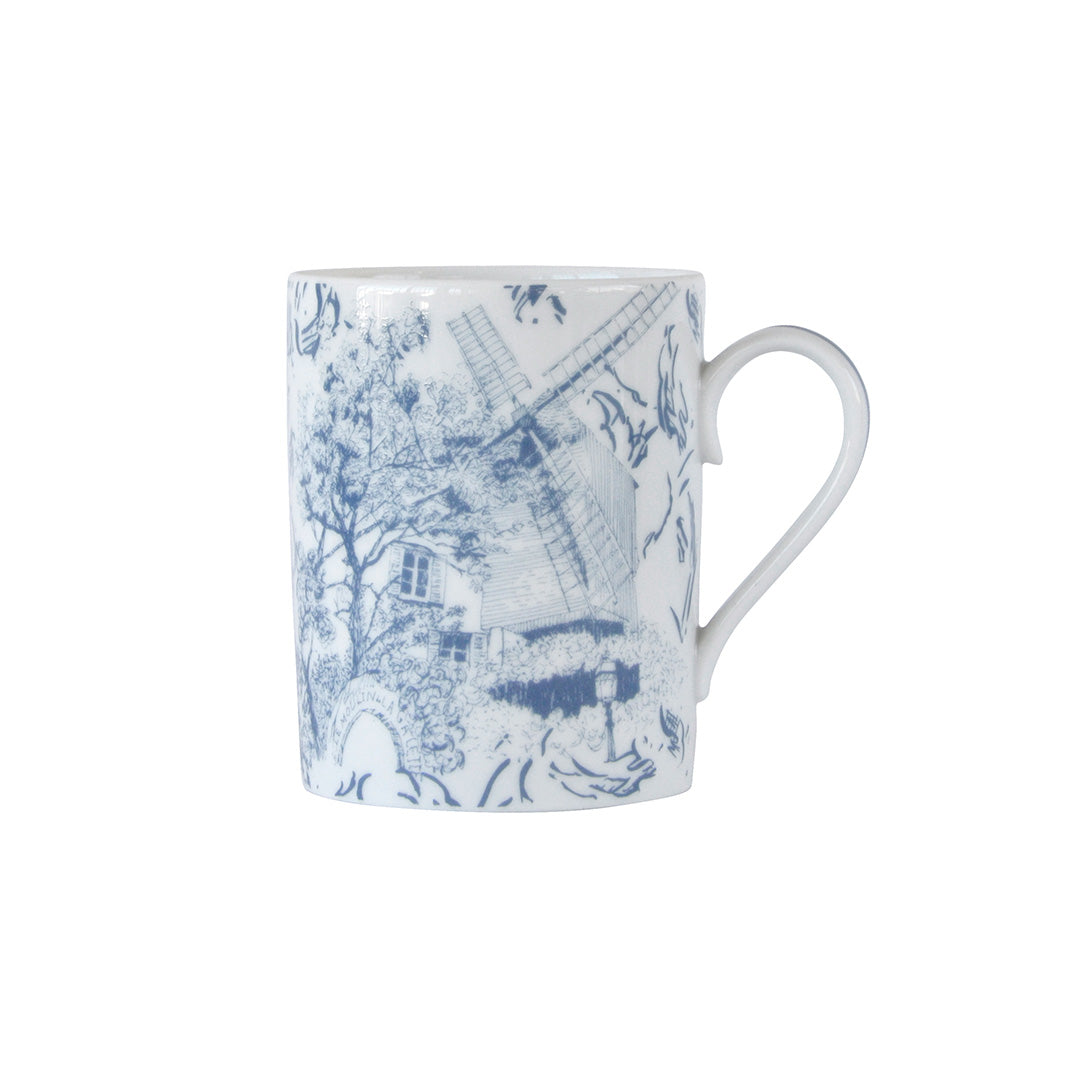 Tout Paris Blue Ceramic Coffee Mug - Elegant French-Inspired Design for Home, Office & Gifts | Perfect for Tea, Coffee & Hot Beverages