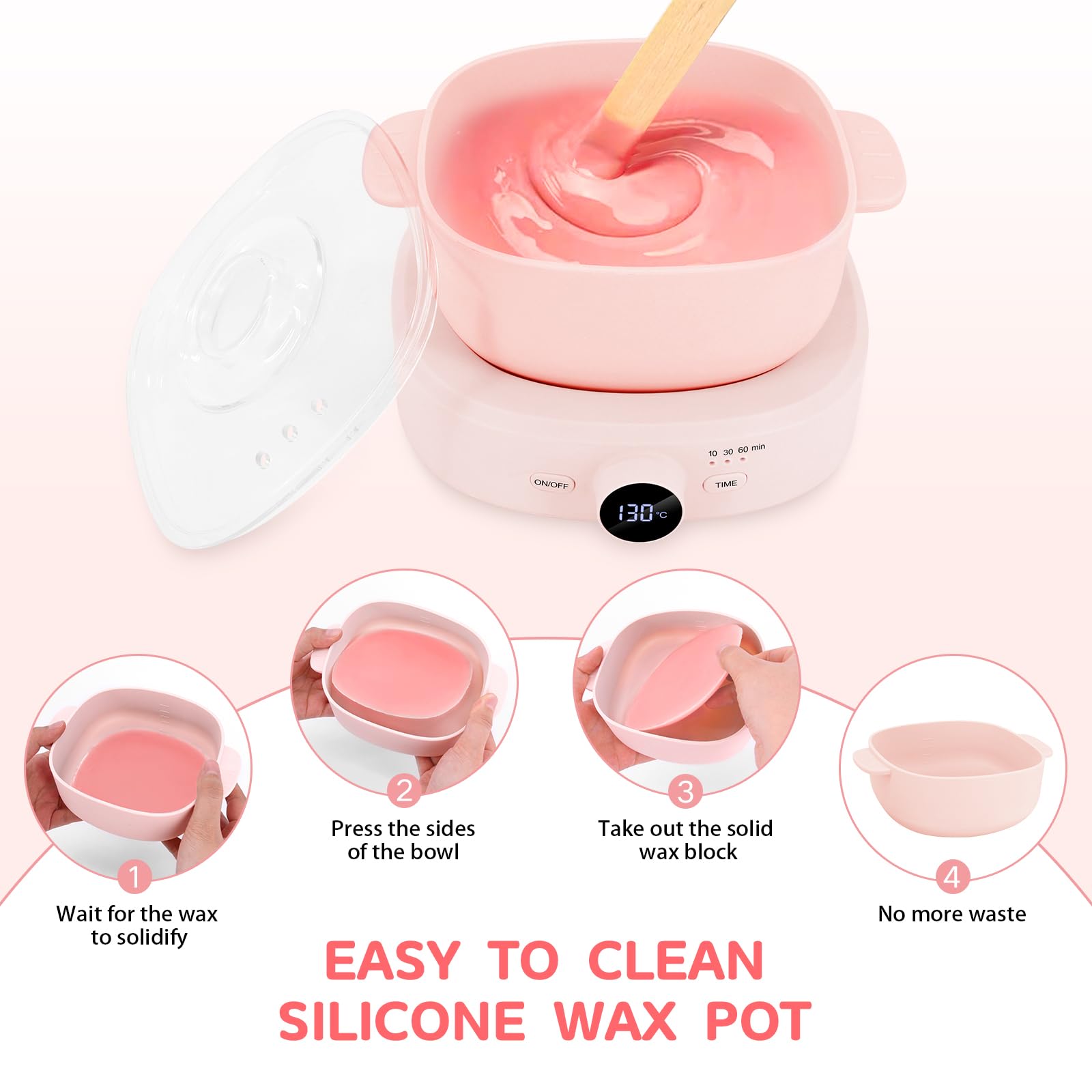 Professional Digital Wax Warmer for Hair Removal - Adjustable Temperature with Timer & Silicone Bowl - Perfect for Salon, Spa & At-Home Waxing Treatments