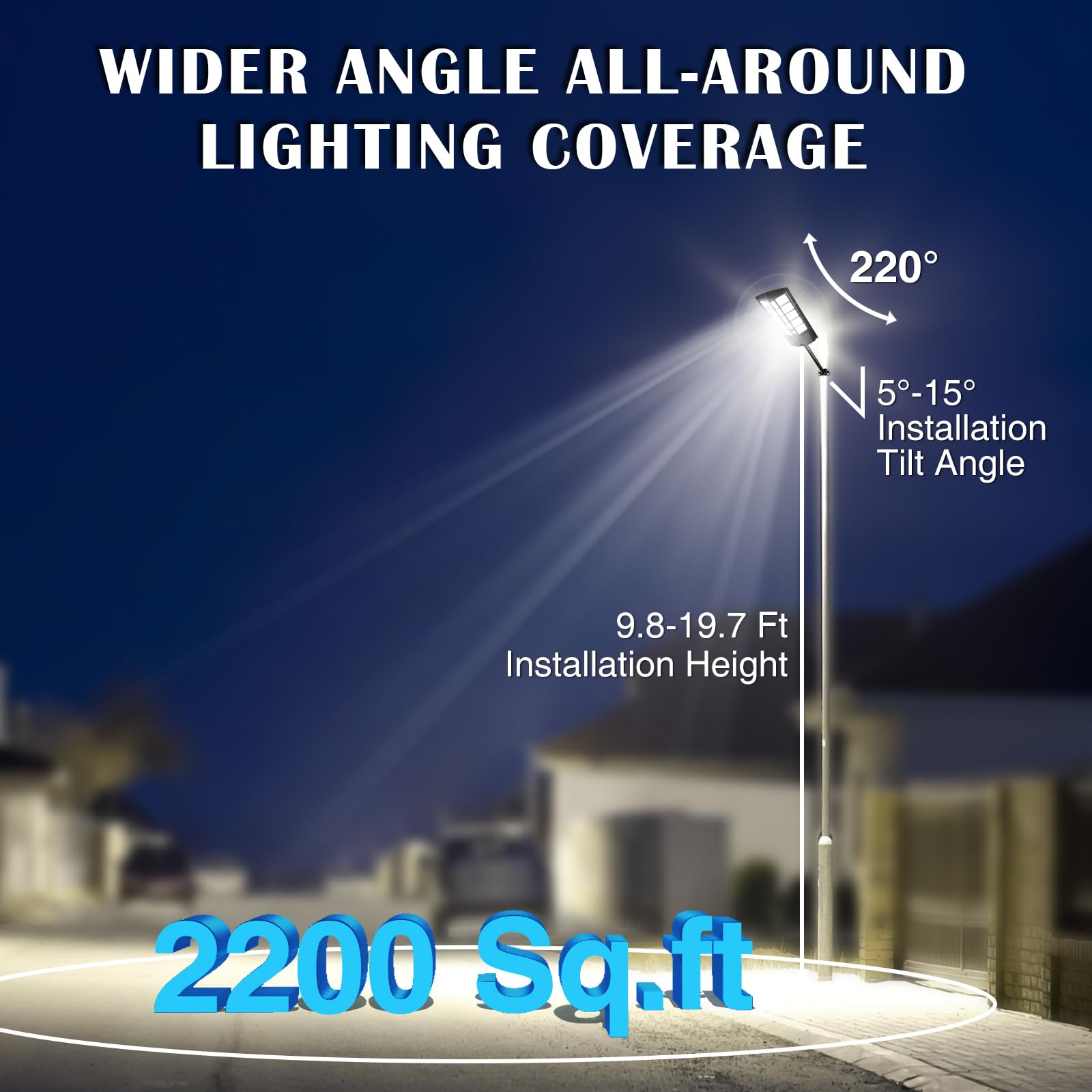ZJOJO 3800W Solar Street Light Outdoor Waterproof - 30000LM 1160 LEDs Solar Lights for Outside, Dusk to Dawn Sensor - 9000K LED Parking Lot Light Solar Powered Flood Lights with Motion Sensor for Yard, Garden, Driveway & Pathway Lighting