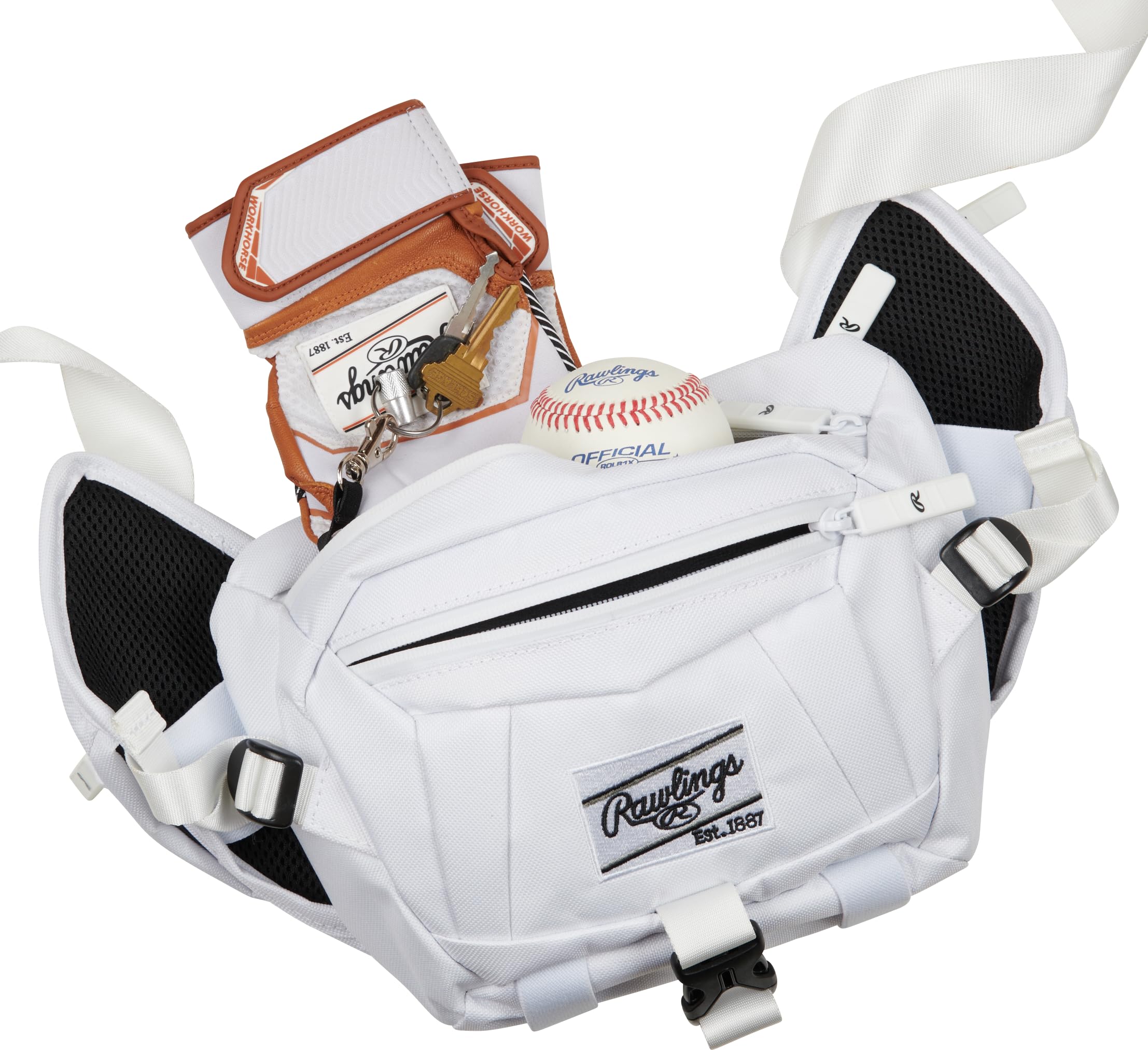 Rawlings Sling Crossbody Bag for Baseball & Softball - Adjustable Strap, Durable Nylon, Multiple Colors & Styles - Perfect for Games, Practice & Travel