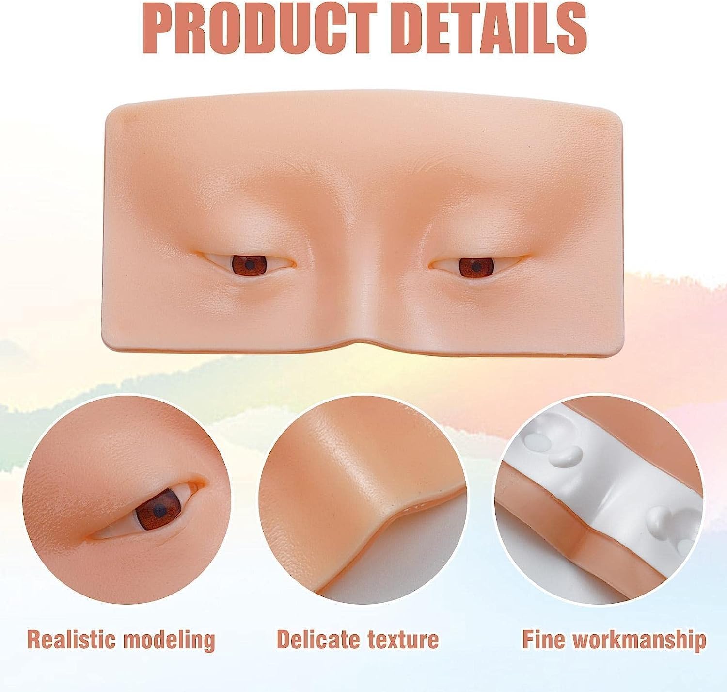 MAYU Silicone Makeup Practice Face Board - Realistic Bionic Skin for Professional & Beginner Makeup Training - Perfect for Eyeshadow, Eyeliner & Foundation Practice at Home or Salon