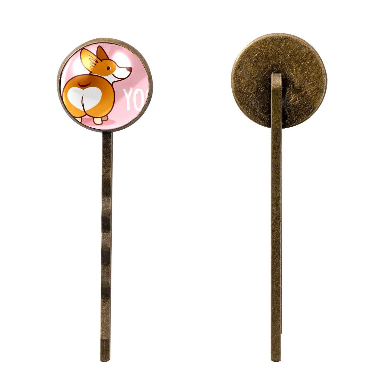 4 Pieces Metal Hair Clips - Vintage Retro Hair Pins for Women & Girls - Minimalist Decorative Hair Barrettes & Bobby Pins - Cute Cartoon Animal Corgi Design - Perfect for School, Work, Parties & Everyday Hairstyling