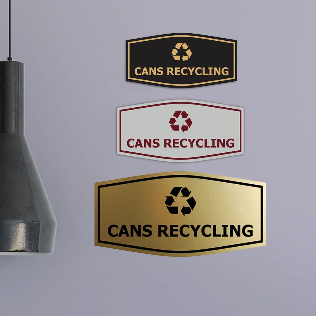 Eco-Friendly Large Red Recycling Bin Sign for Cans - Durable Waste Management Label for Home, Office & Public Spaces